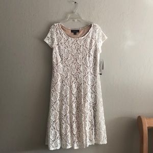 Perceptions white lace dress